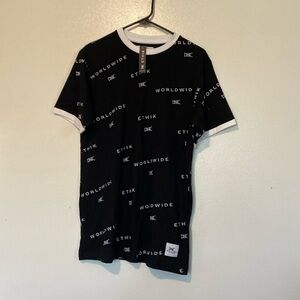 Ethic Worldwide black and white short sleeve cotton t shirt nwt medium